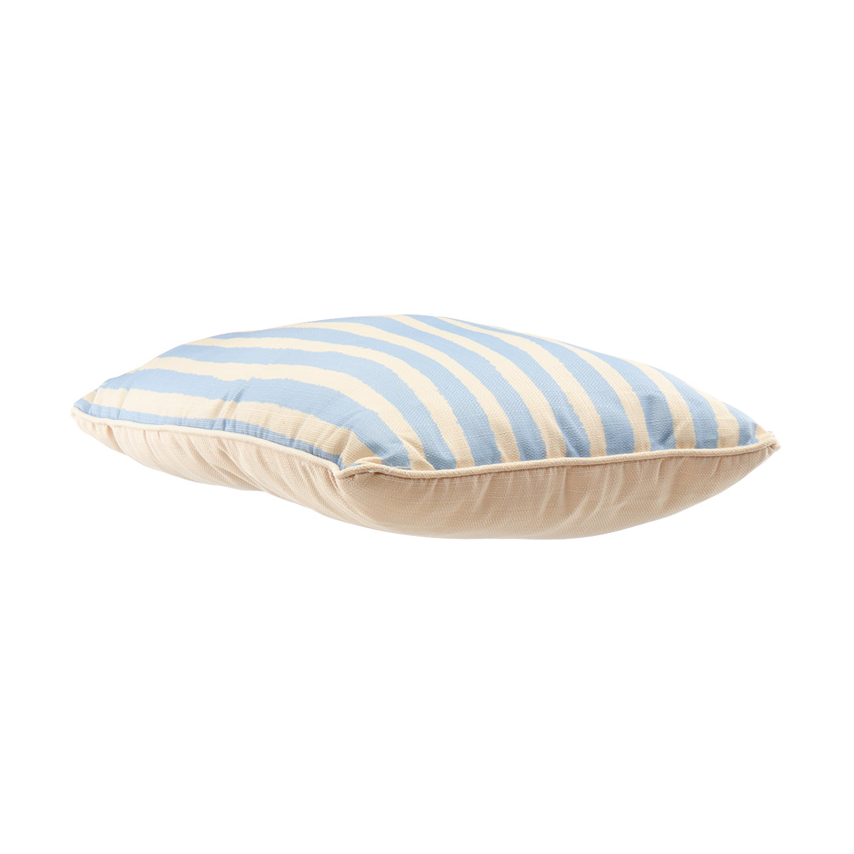 Blue and White Striped Linen Throw Pillow