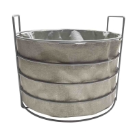 Gray Round Metal Basket, Medium