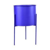 Indigo Round Metal Planter with Legs