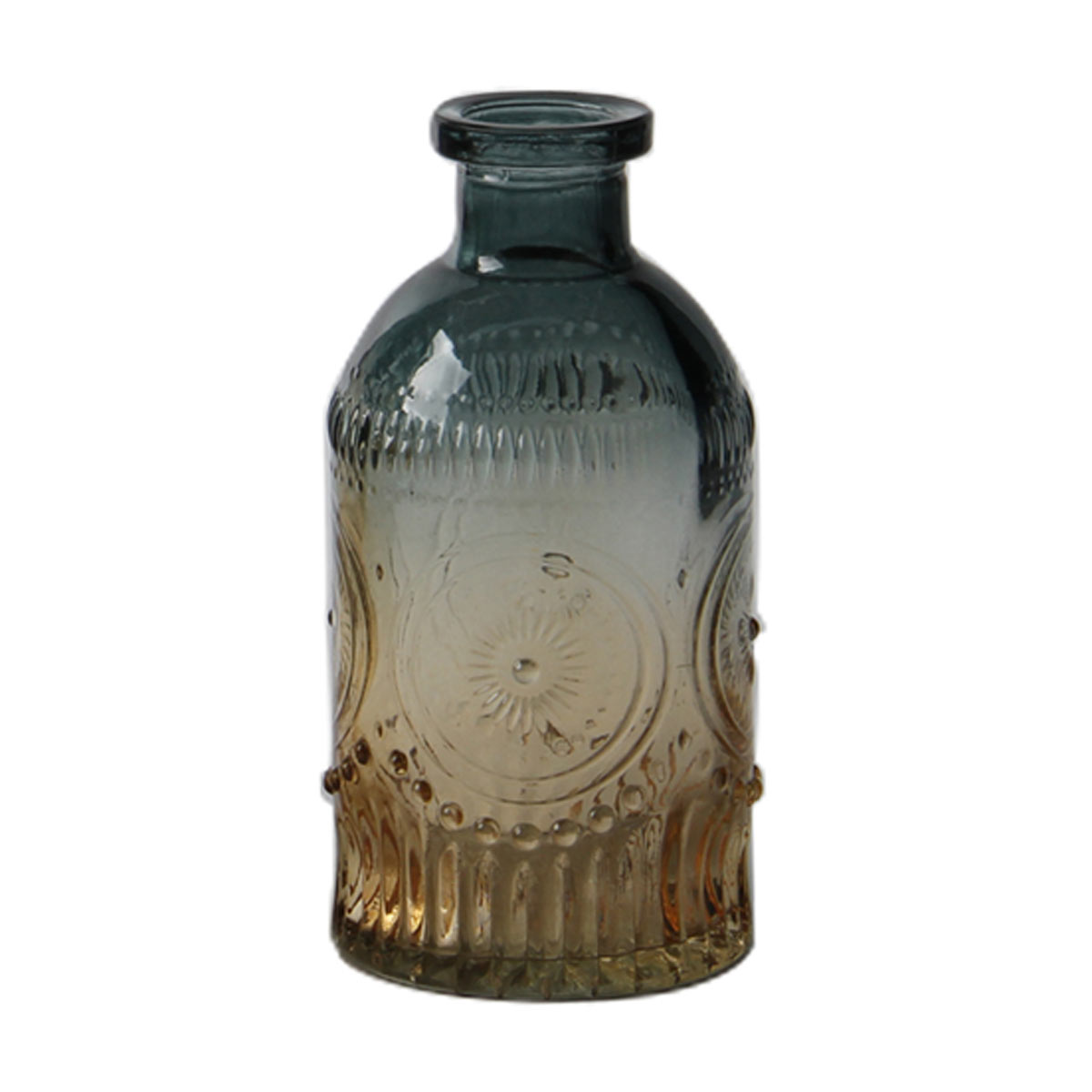 Ombre Vintage Textured Glass Bottle Vase