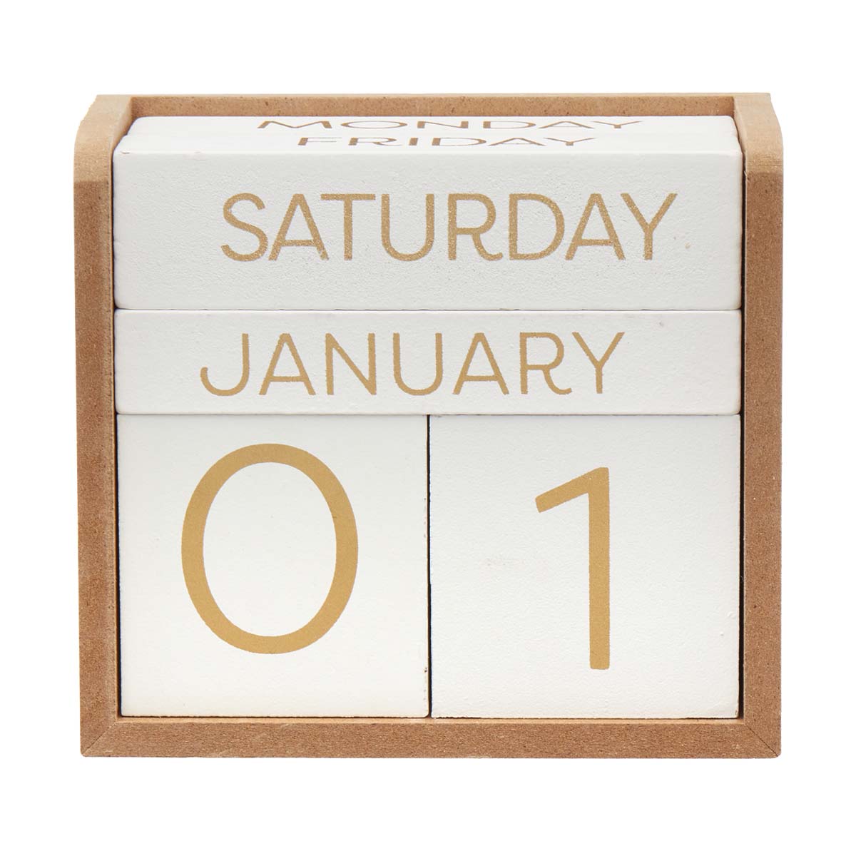 Wooden Block Perpetual Desktop Calendar