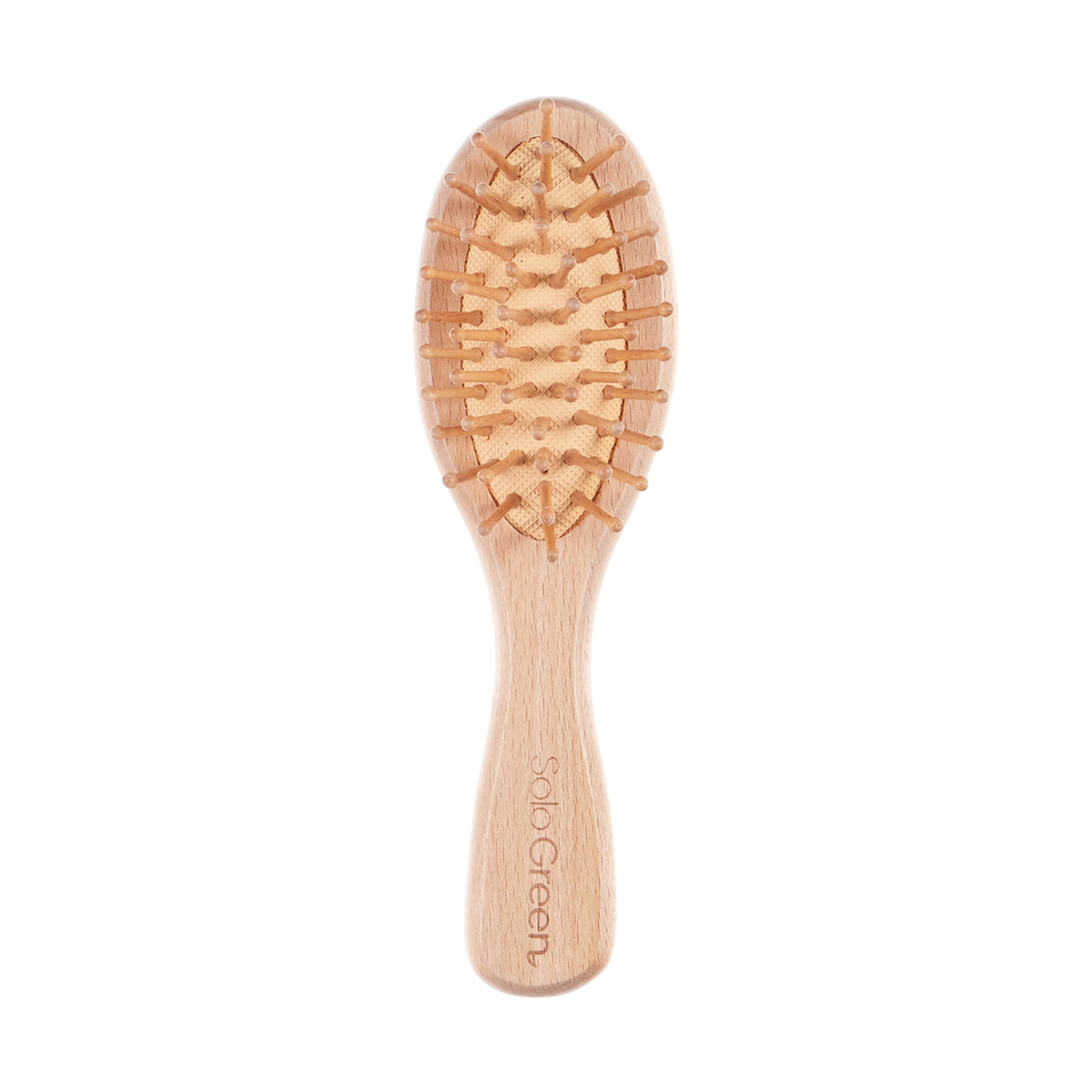 Solo Green Natural Wood Travel Hair Brush