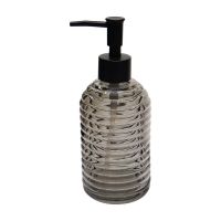 Ribbed Glass Soap Dispenser, Black