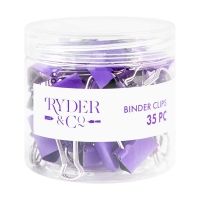Ryder & Co. Purple Binder Clips, 35 Pieces