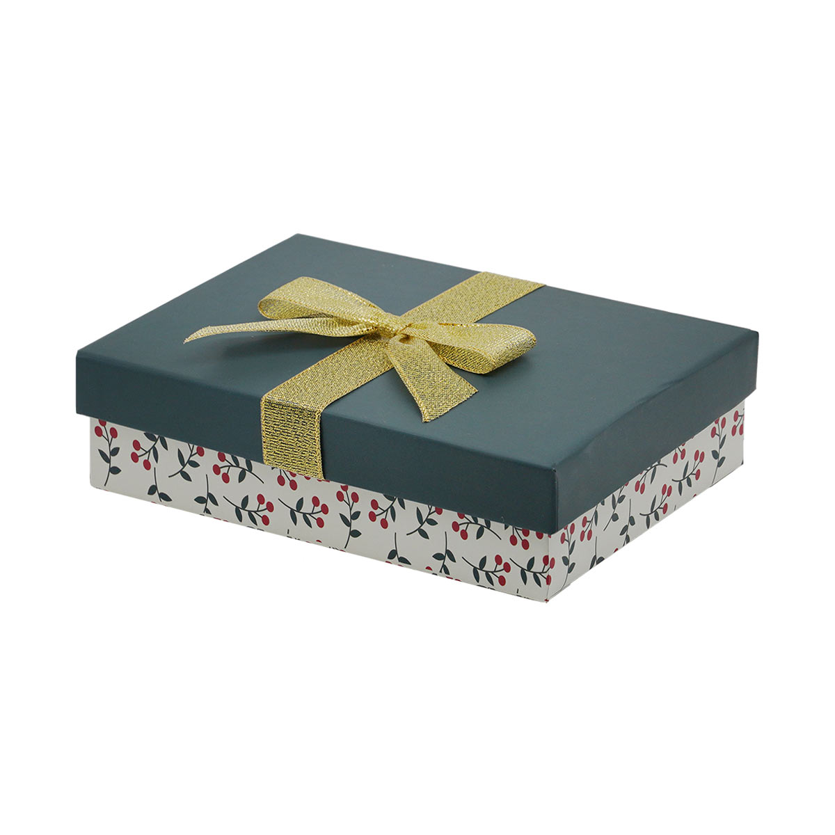 christmas-holly-cardboard-gift-box-with-lid-bow-small-green