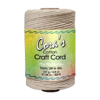 Cora's Cotton Natural Craft Cord, 1 mm, 300