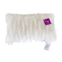 Long Fur Decorative Pillow, Cream