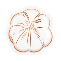 Elegant Thanksgiving Pumpkin Shaped Party Plates, 9 in,