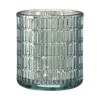 Metallic Glass Candle Holder, Blue