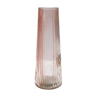 Decorative Ribbed Orange Glass Flower Vase