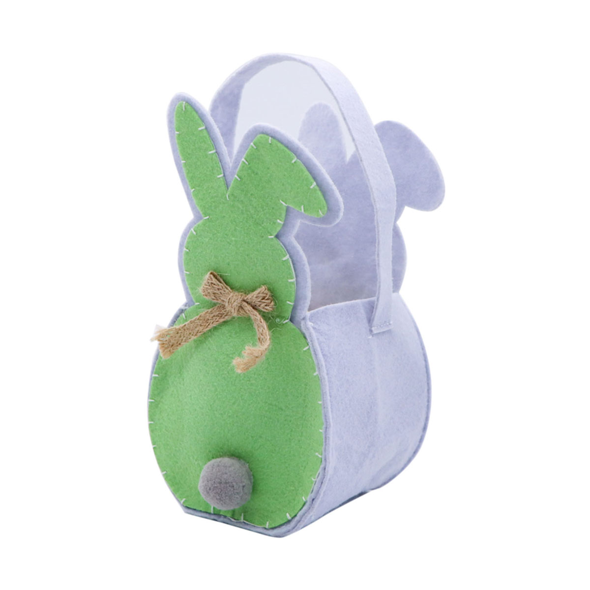 Easter Felt Bunny Basket Green