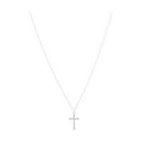 Short Rhinestone Cross Pendant Necklace