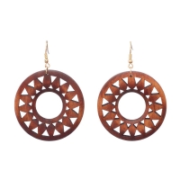 Wooden Sunburst Earrings