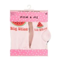 Mom & Me Watermelon Slice Mommy + Mini Crew Socks, 4 Pack
